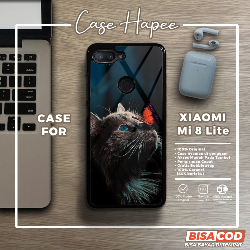 Case Xiaomi Mi 8 Lite Casing Xiaomi Mi 8 Lite [MEOW] Casehapee Case Glossy Case Aesthetic Custom Cas