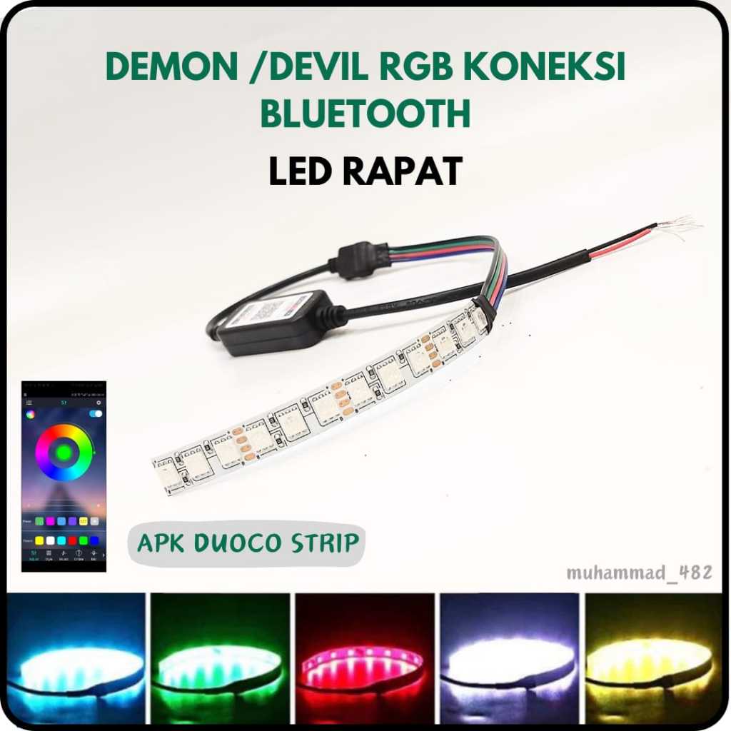 LAMPU LED DEMON RGB ANDROID/ DEVIL RGB KONEKSI HP BLUETOOTH LED RAPAT