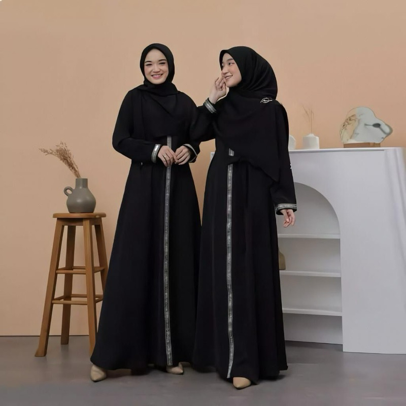 Abaya Basic Remaja Maxi Dress Umroh Hitam Abaya Pita
