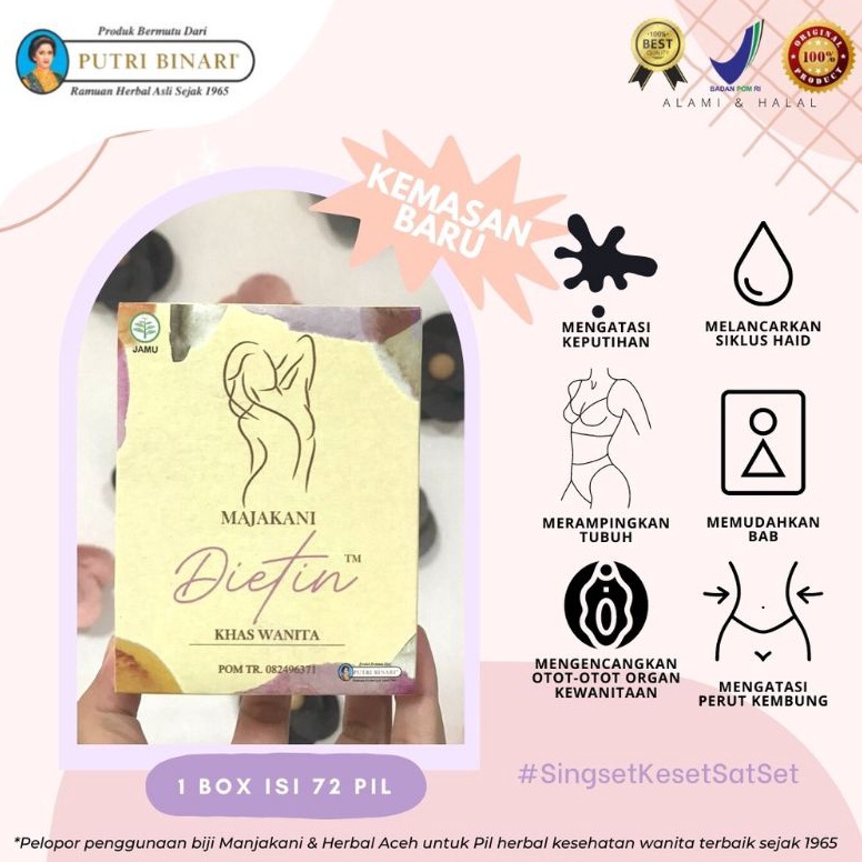 ART G39G herbal majalani dietin isi 72 pil merapatkan  melangsingkan