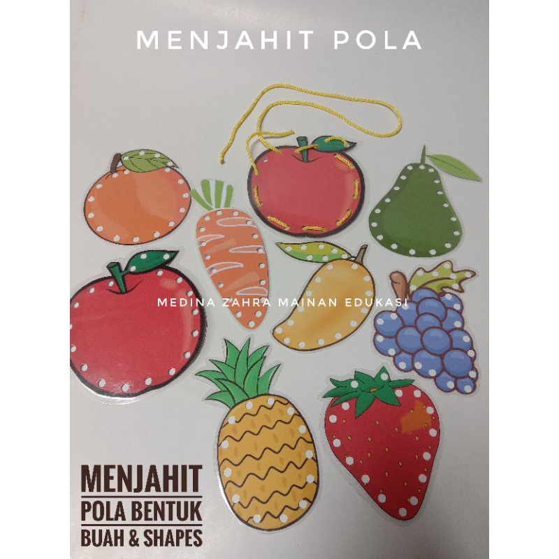 Mainan Edukatif Lacing Card Bermain Menjahit Pola