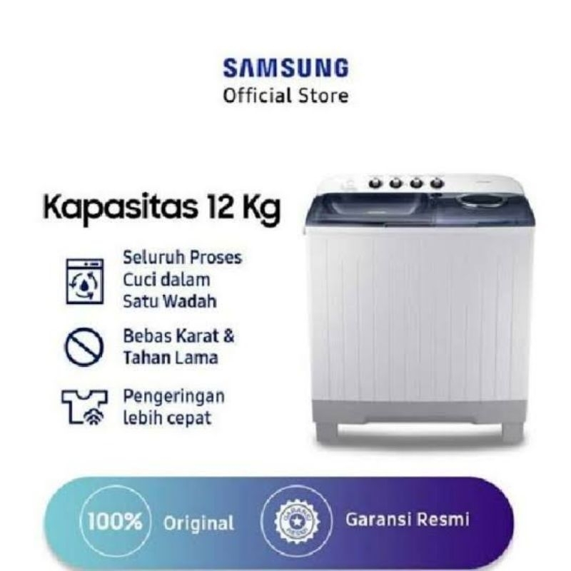 SAMSUNG WT12J4200MB MESIN CUCI 2 TABUNG 12 KG WT12 WT12J4200