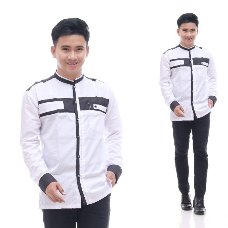 Baju Koko Lengan Panjang  Dewasa Putih / Koko Hadroh Lengan Panjang