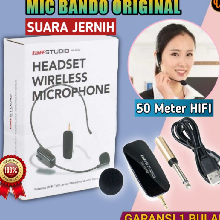 Laris ORIGINAL Mic imam masjid Mic bando Wireless UHF Call Center Mic with Transmitter mic imam wire