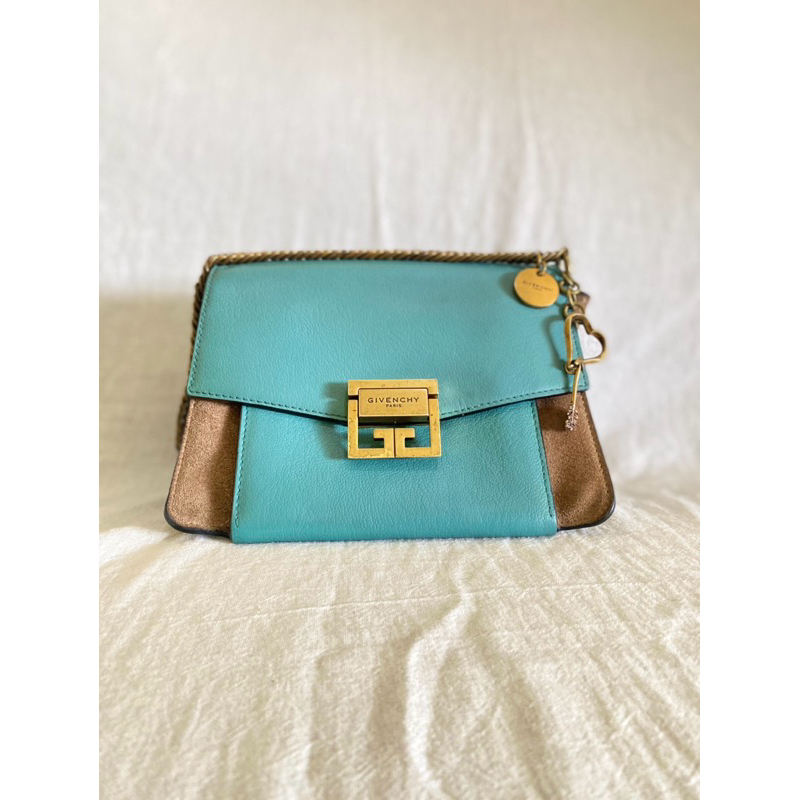 TAS GIVENCHY BLUE SMALL GV3 SATCHEL PRELOVED BAG