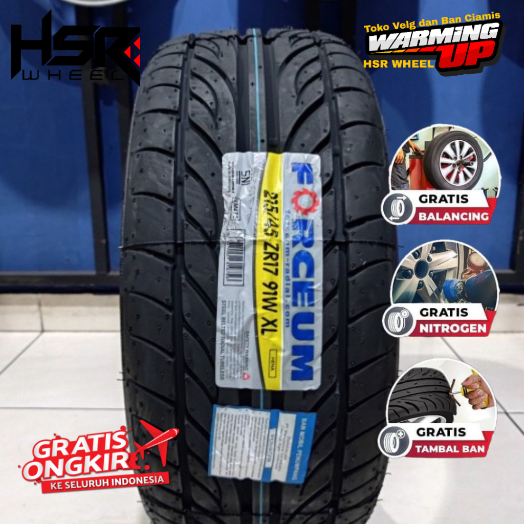 Ban Mobil Ring 17 Racing Tubles FORCEUM HENA 215 45 R17 Ban Baru Rotasi