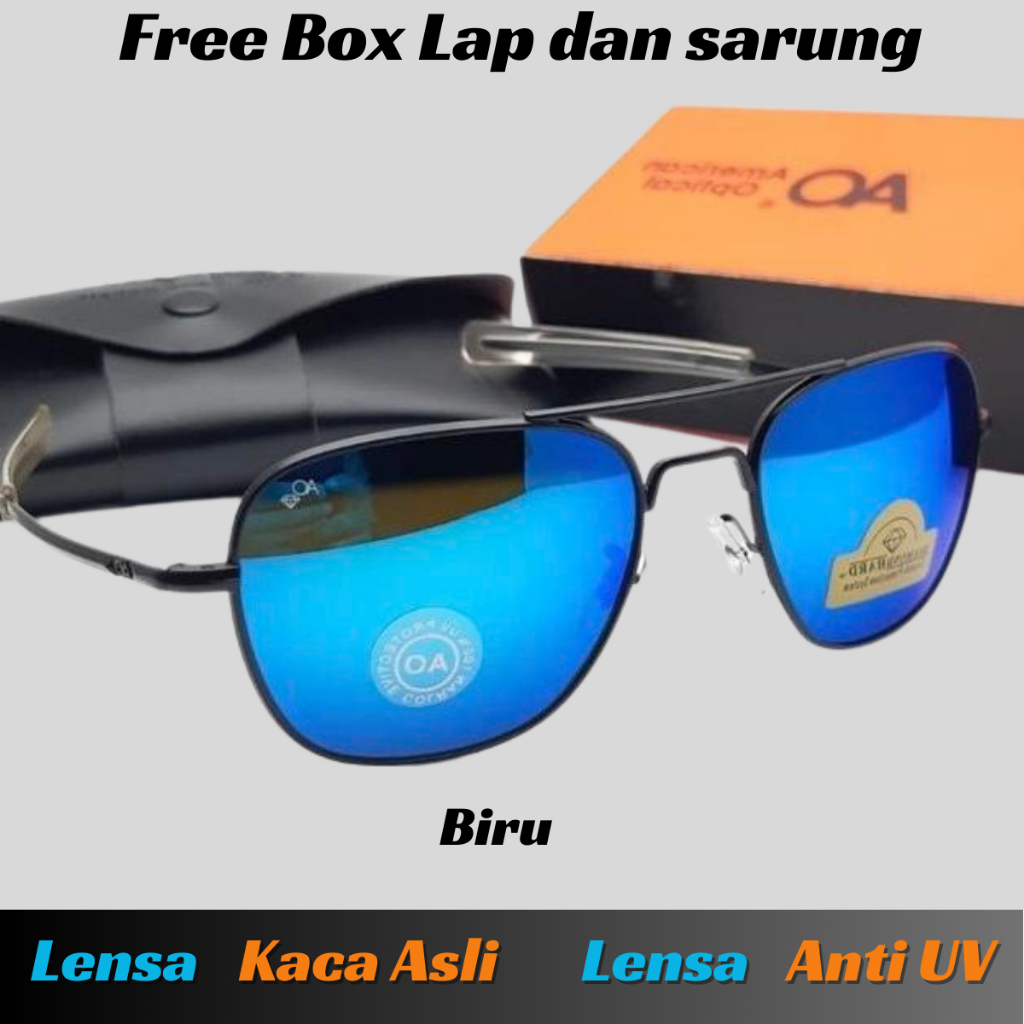 American Optical 54 Kacamata Lensa Kaca Ori Pria Wanita Sepeda Motor Anti Radiasi UV | Yosea Store