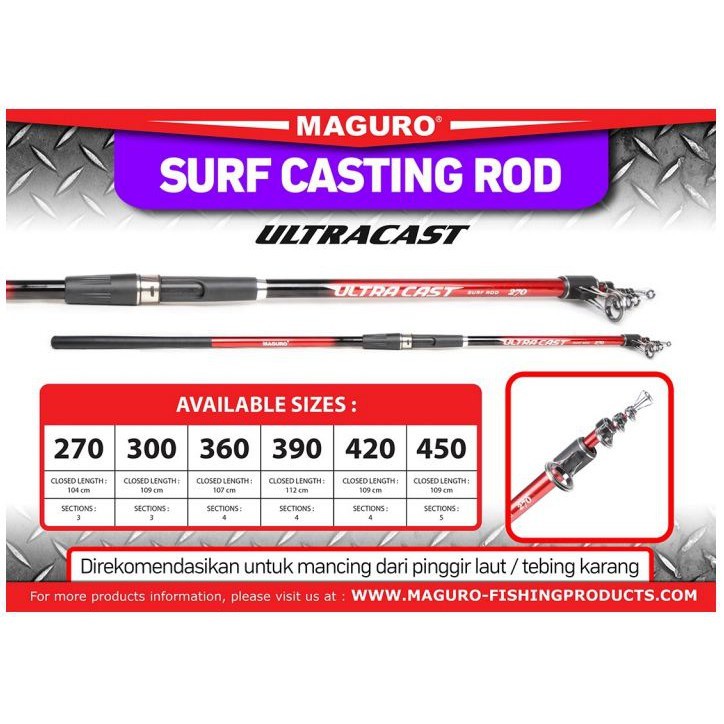 Joran Surf MAGURO ULTRA CAST | Pilih Ukuran | Rod Pasiran | Pinggir Pantai