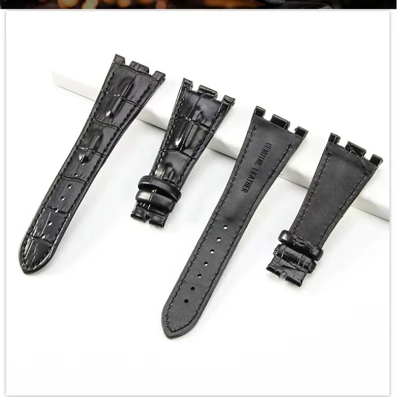 Tali Kulit Jam Tangan Untuk Audemars Piguet 28Mm Hitam