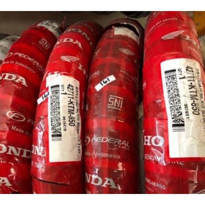 BAN LUAR BELAKANG FEDERAL AHM 80/90-17 NON TUBLES ORIGINAL 100%