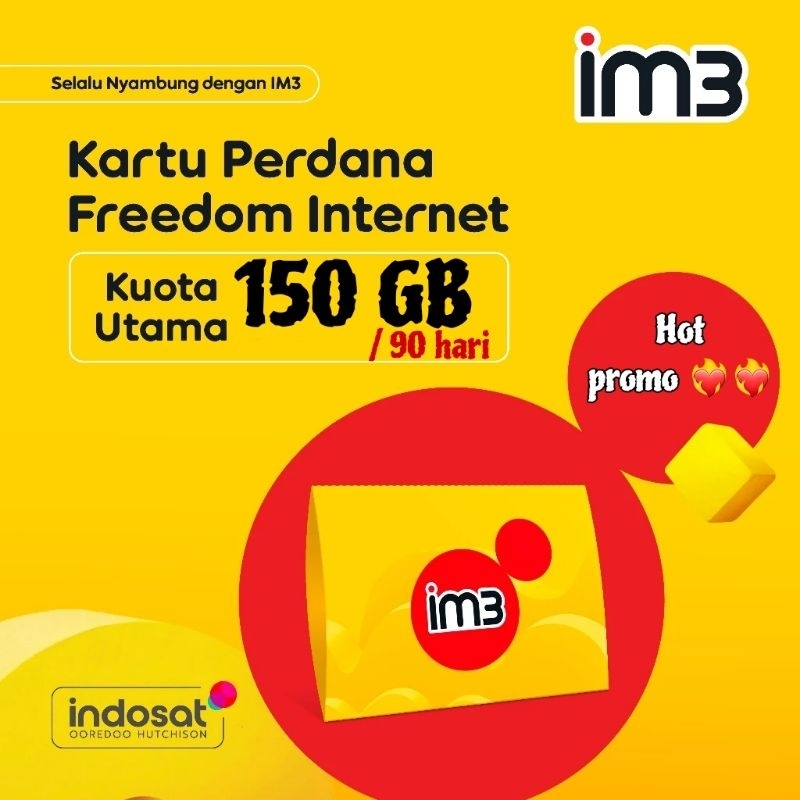 KARTU PERDANA PASCABAYAR INDOSAT PLATINUM50 (3 BULAN) LANGSUNG AKTIF 150GB / 3 BULAN UNLIMITED FULL 