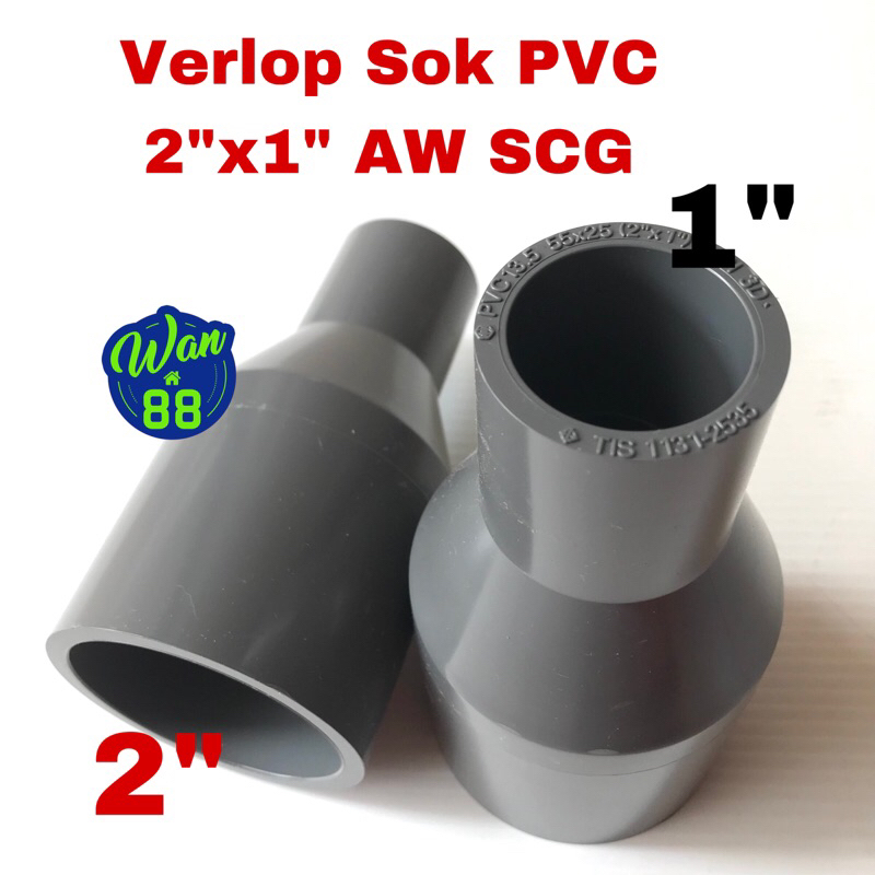 Verlop Sok PVC 2” x 1” AW SCG / Reducer