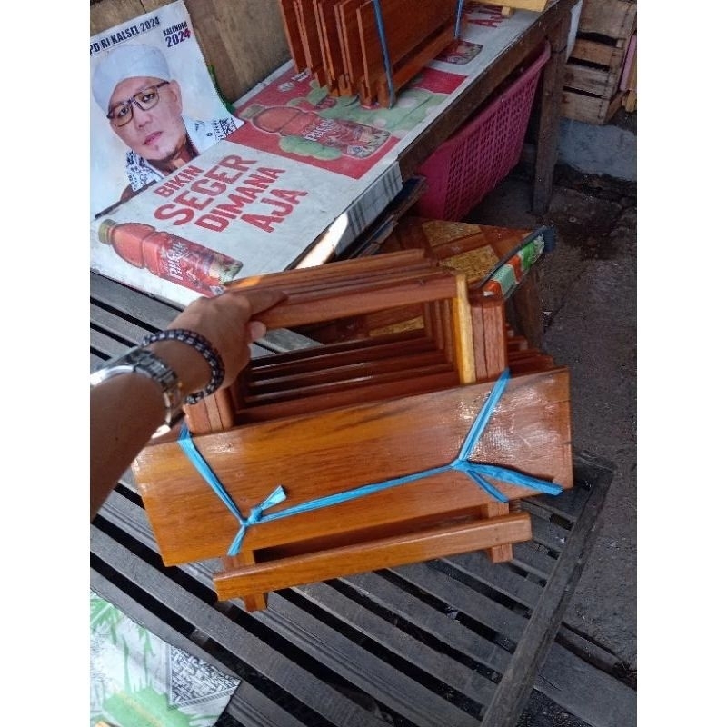 Rehal / Meja Lipat Kayu Ulin Ukuran Jumbo 40cm