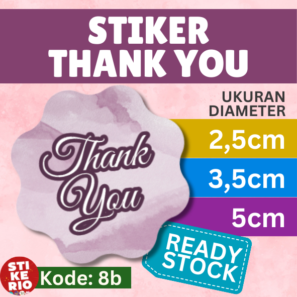 

Stiker Thank You | Stiker Label Terima Kasih | uk. 2,5cm 3,5cm 5cm -8b