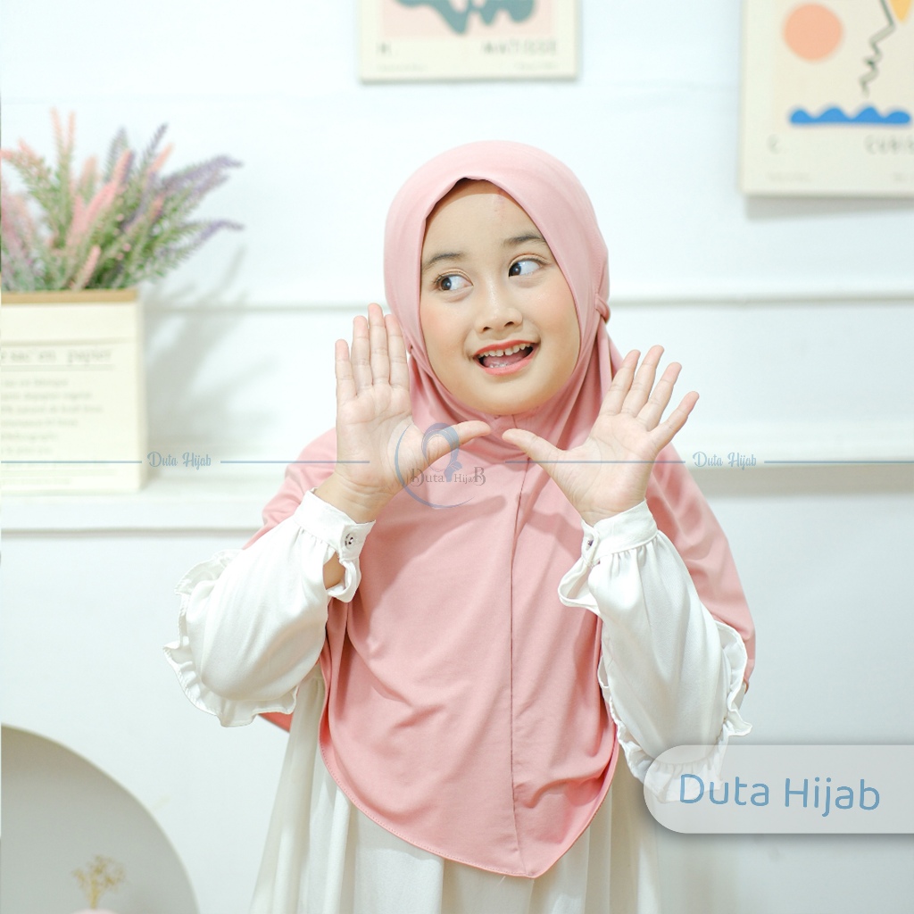 Hijab Anak | Bergo Maryam Softpad Instan Jersey Premium Umur 5-10 tahun