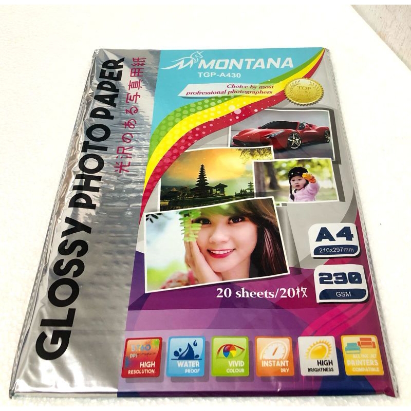 Glossy Paper / Kertas Photo Glossy Montana 230gsm