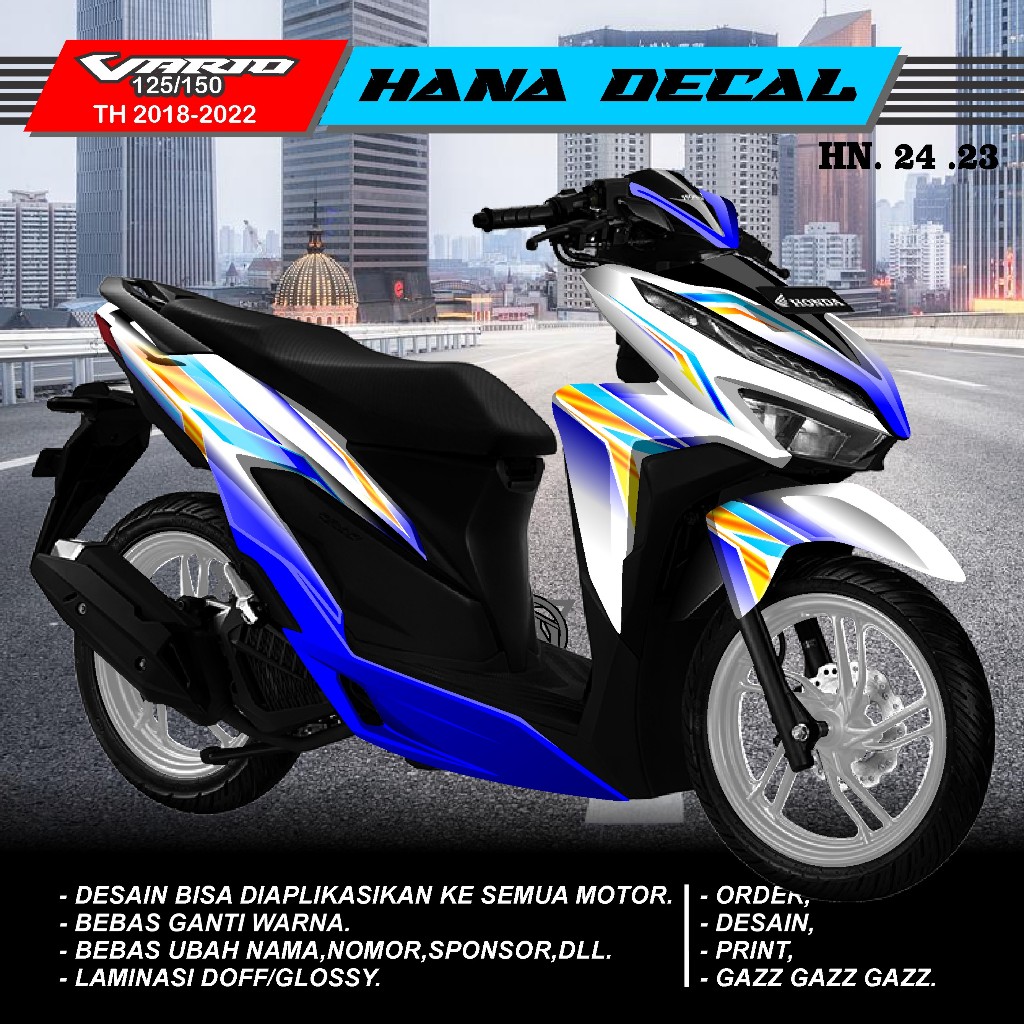 Cod Decal stiker vario 150 new full body,Decal stiker vario 125 gen 1 full body,stiker striping deca