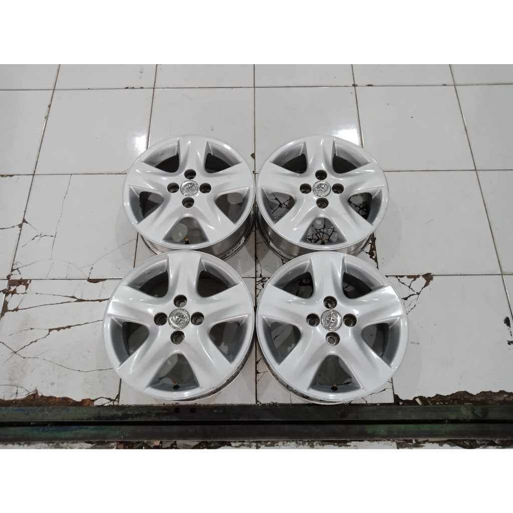 PELEK MOBIL SEKEN STANDAR YARIS / VIOS RING 15 PCD 4X100 SILVER 1 SET 4 PCS
