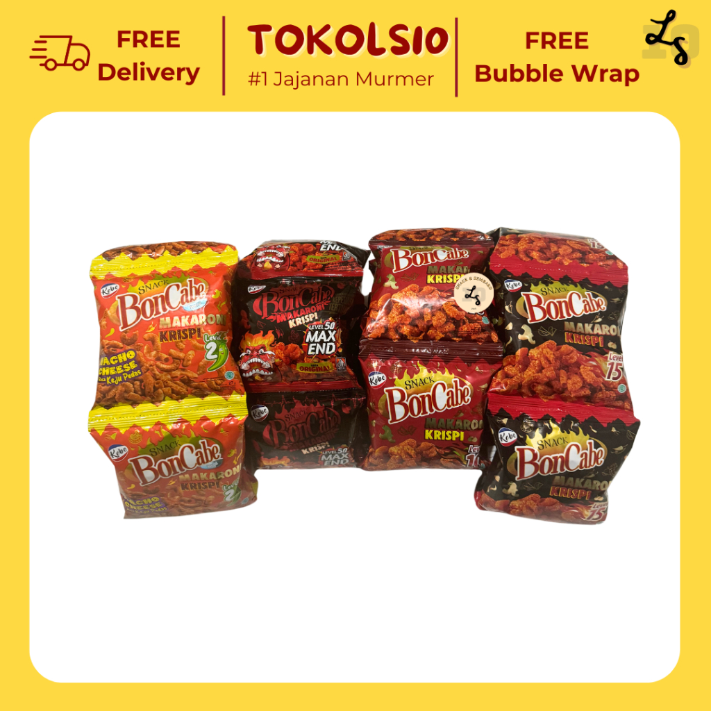 

Kobe Bon Cabe Makaroni Krispi Lvl 10-50 1 Renceng isi 10 pcs @27gr