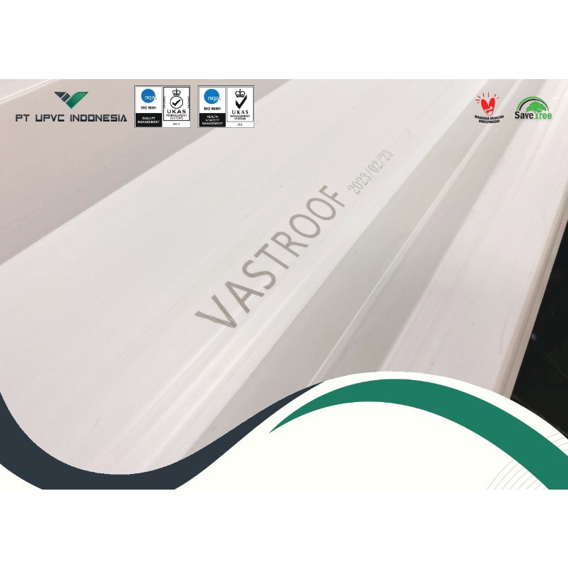 Atap | Genteng uPVC VASTROOF putih Lebar 880 mm panjang custom