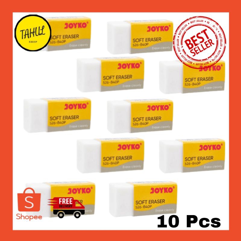 

10 PCS !!! Penghapus Kecil Joyko PUTIH 526-B40P / Eraser