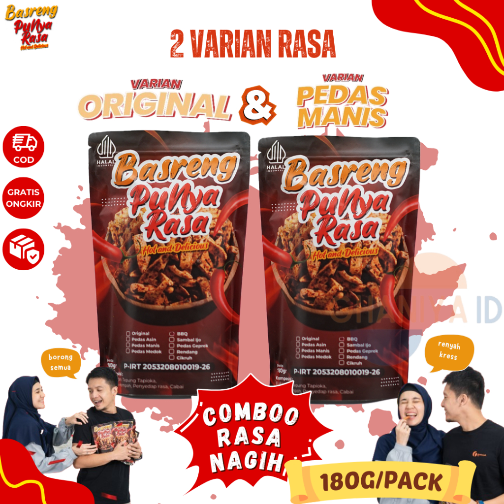 

Basreng Punya Rasa Pedas Medok & Pedas Asin Ekstra Daun Jeruk Dan Bumbu Melimpah