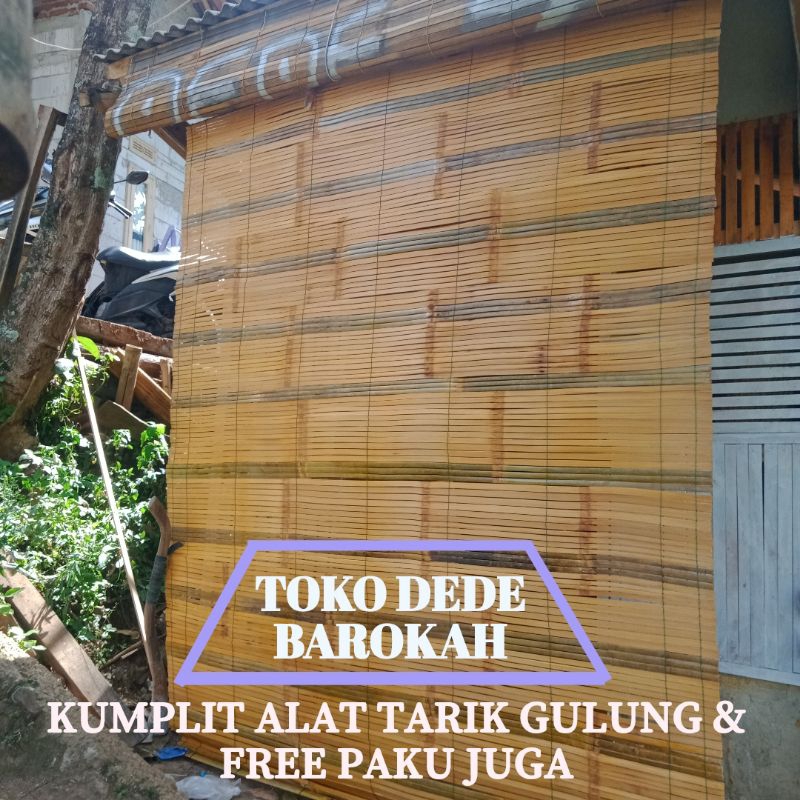 Tirai bambu gulung UK 2x2 cm / tirai bambu gulung murah /  kerey bambu gulung bahan bambu asli