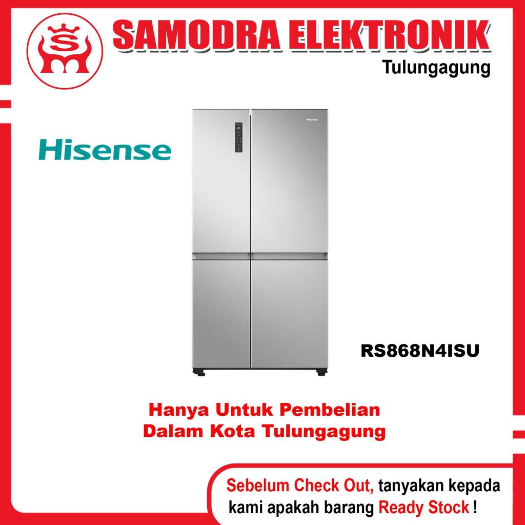 Kulkas HISENSE RS-868N4ISU | Kulkas Hisense 4 Pintu Side By Side 637L