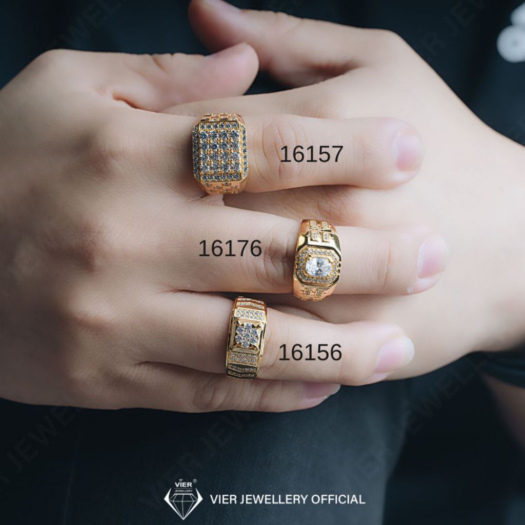 Wynn Edition Ring Man 16157 mix 16174, 16156 mix 16171 & 16176 Cincin Cowok Copper Crystal Zirconia 