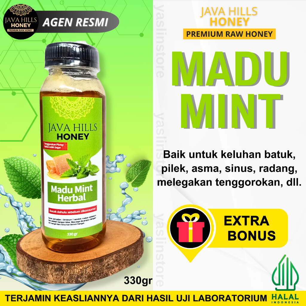 

MADU MINT HERBAL BATUK MURNI BY JAVA HILLS HONEY MADU ASLI PREMIUM 320gr