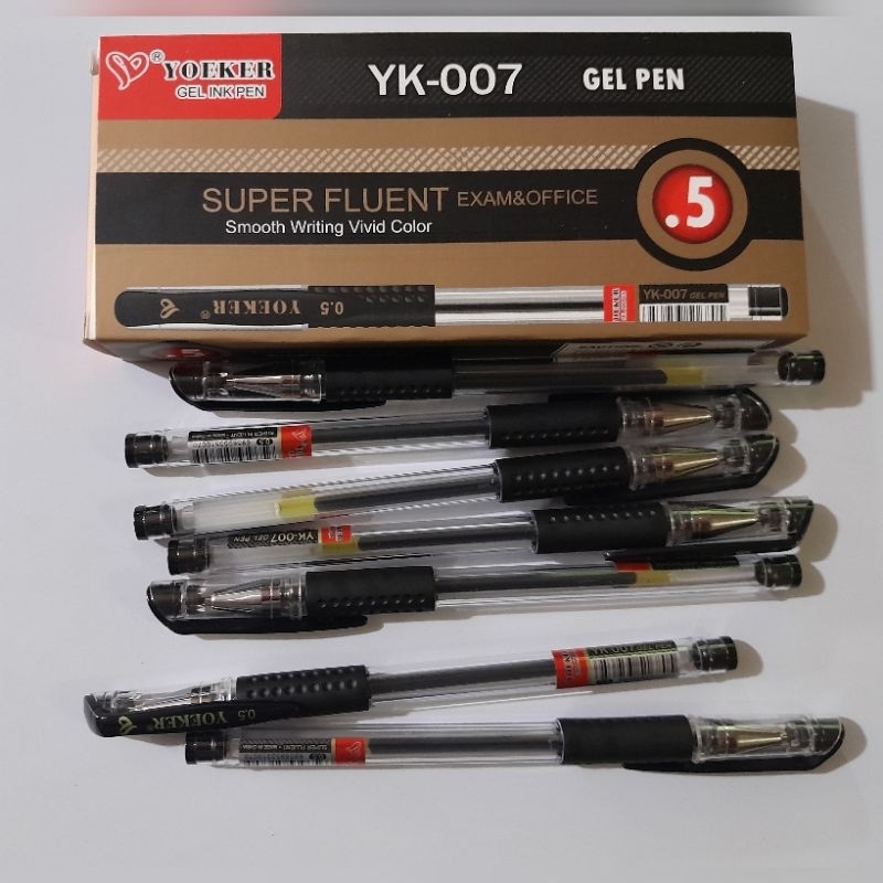 

1 pak (12 pcs ) pulpen gel yoeker 0.5mm