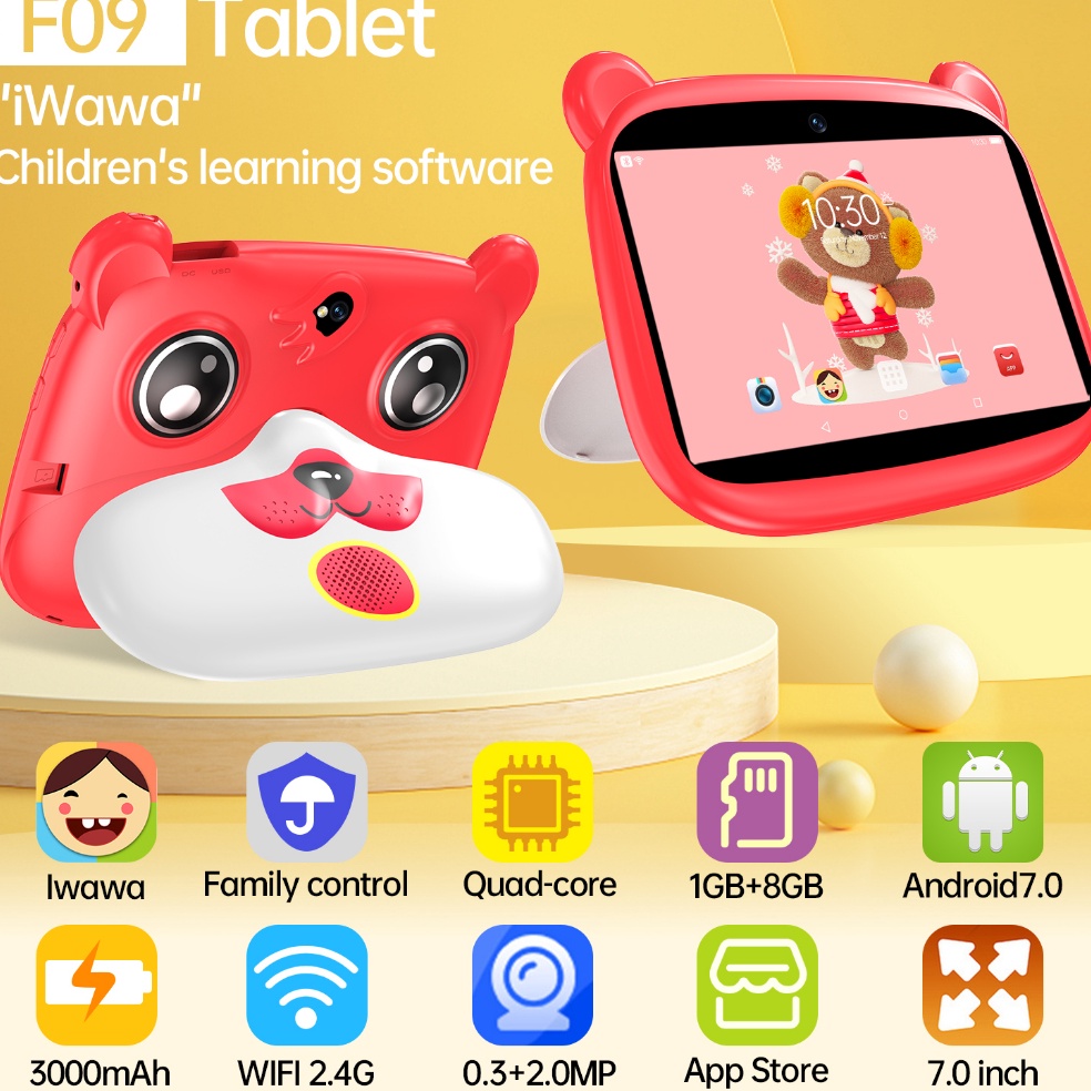 Bisa CODKids Tablet Anak Tablet Android Tab Study Tab Touch Screen 7 Inch 232GB HD 4 mAh Kartu Memori Tablet Baru Tab Murch Ipad Game Tablet tablet anak anak untuk belajar mengaji Kids Gift ART W9B1