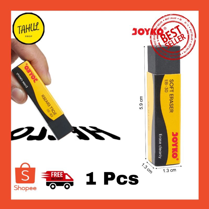 

1 Pcs !!! Penghapus Panjang Joyko HITAM Eraser / Penghapus Joyko EB-30