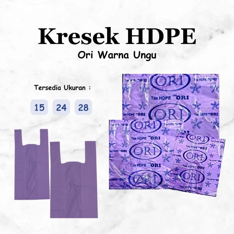 Kantong Kresek Ori Warna Ungu / Kantong Kresek Ungu / Kantong Kresek UK 15,24,28