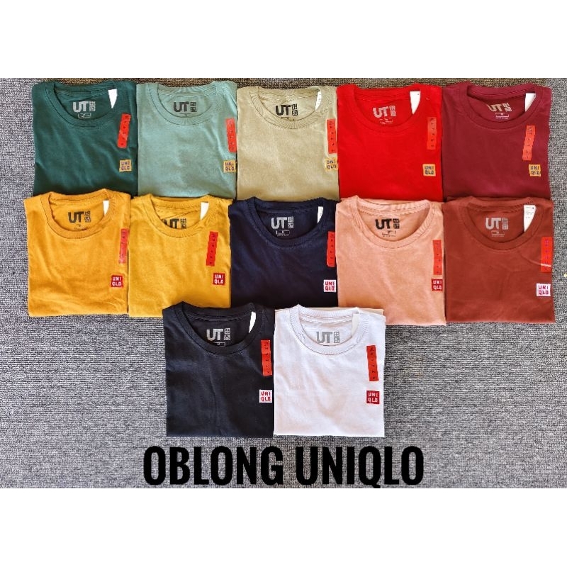 Oblong UNIQLO Wanita Pria Kaos Distro Lengan Pendek