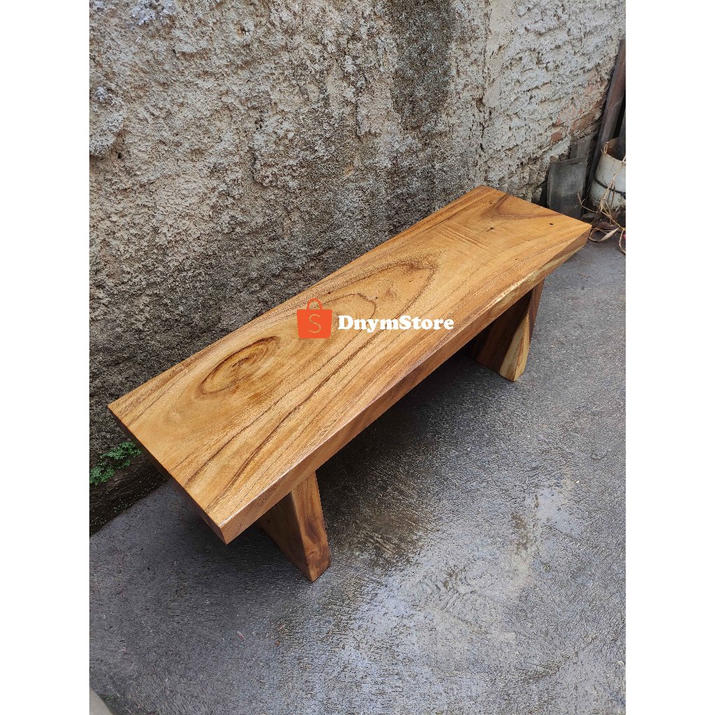 Kursi Panjang / Kursi Teras / Kursi Makan /Bench Kayu Trembesi 120cm