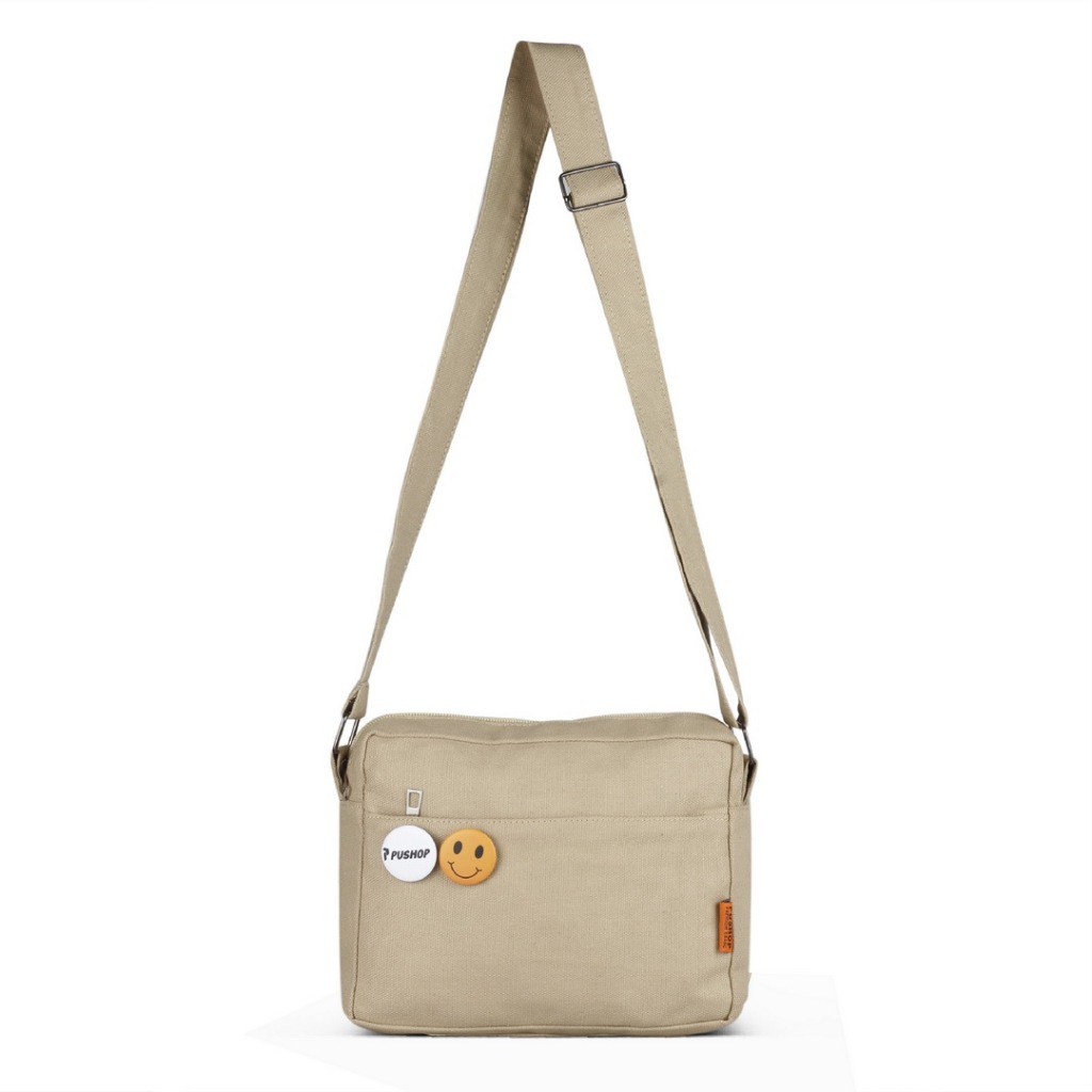 Slingbag Kanvas Makoto Tas Selempang - Unisex Hotshop ( FREE PIN )