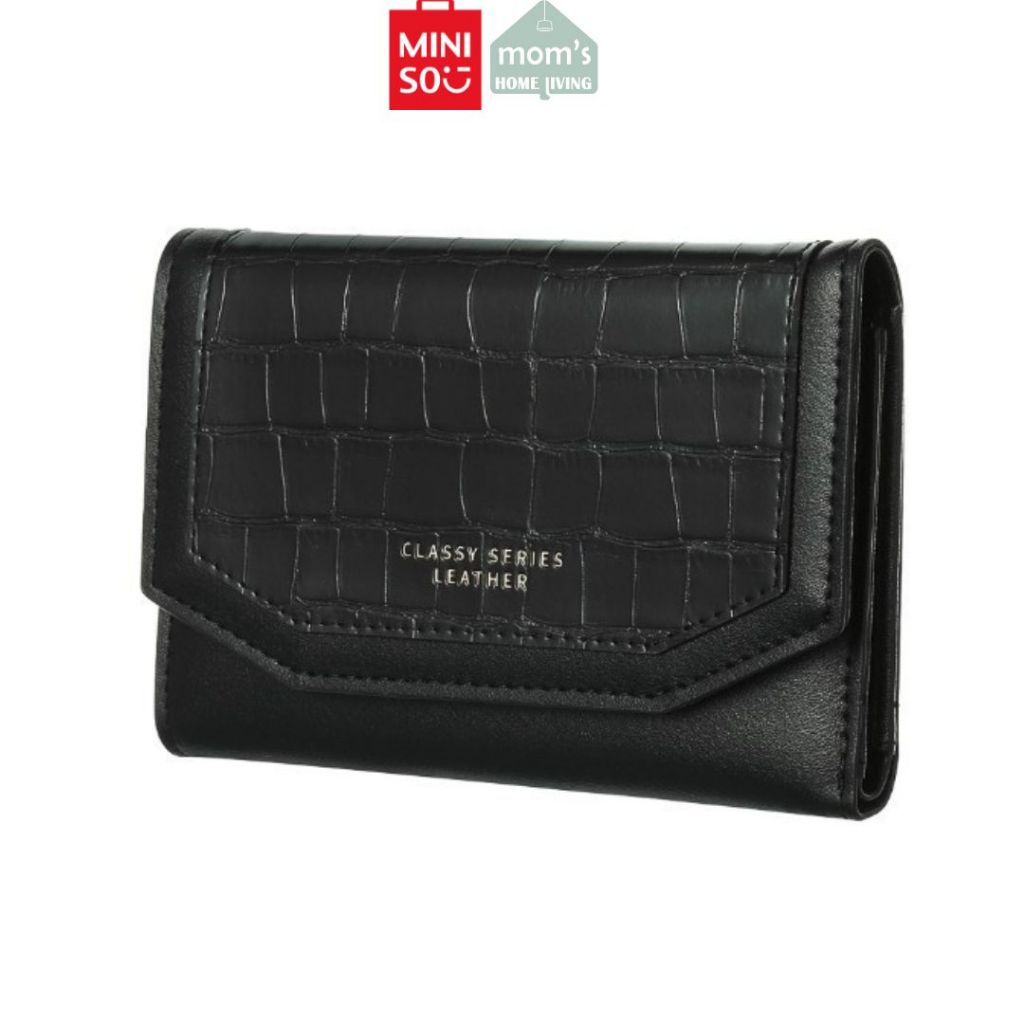 MINISO Dompet Wanita - medium Hitam / Dompet Lipat Wanita
