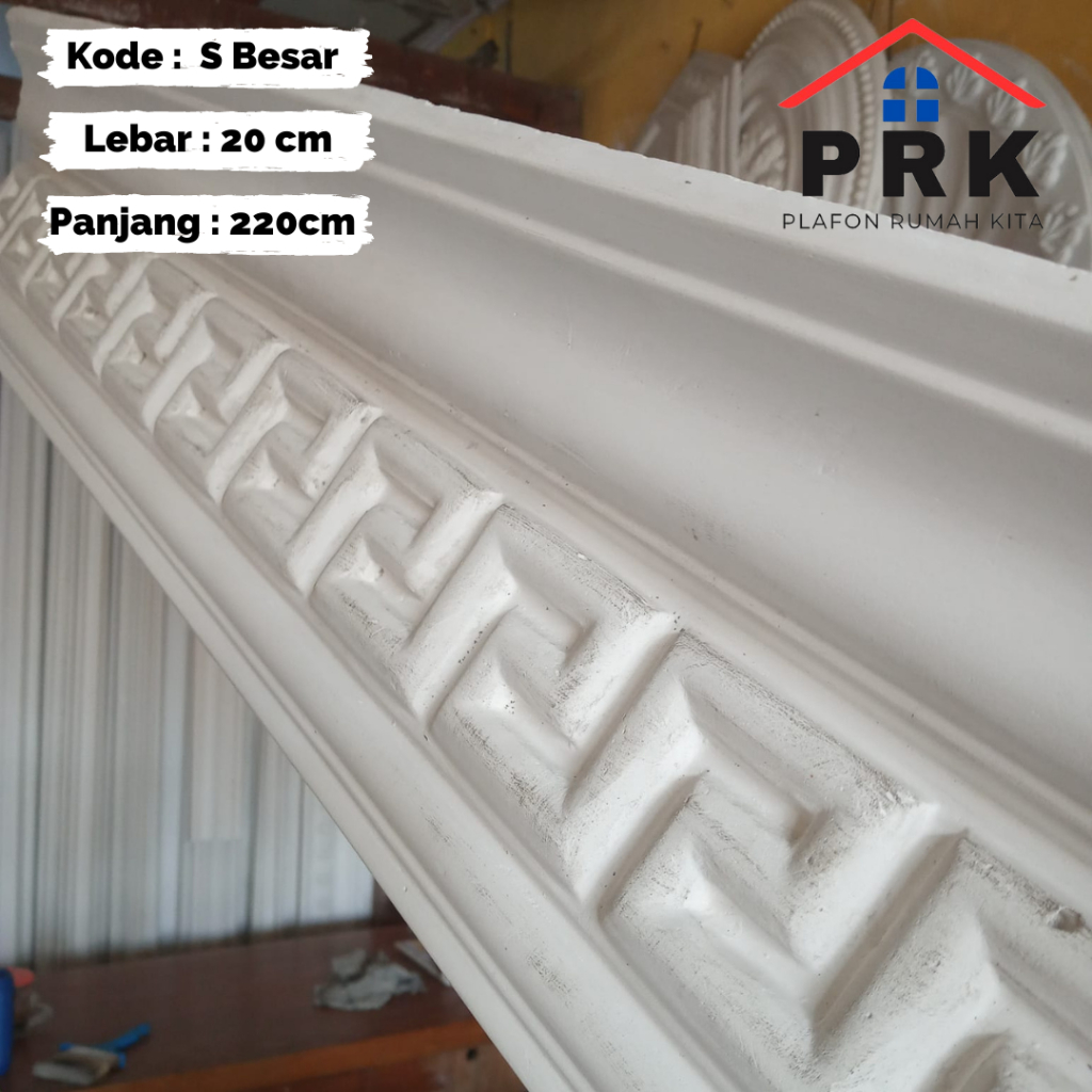 Lis List Gypsum Gipsum Motif (MINIMALIS) Persase s Timbul lebar 20 cm Plafon ornament dekorasi untuk