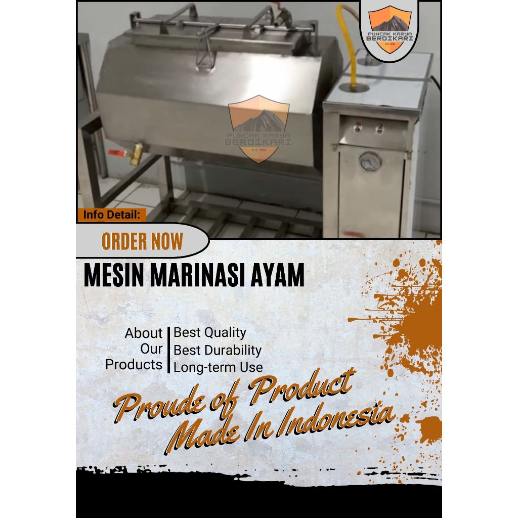 

Marinasi Ayam / Marinasi Daging Kpasitas 75kg Dengan Vakum