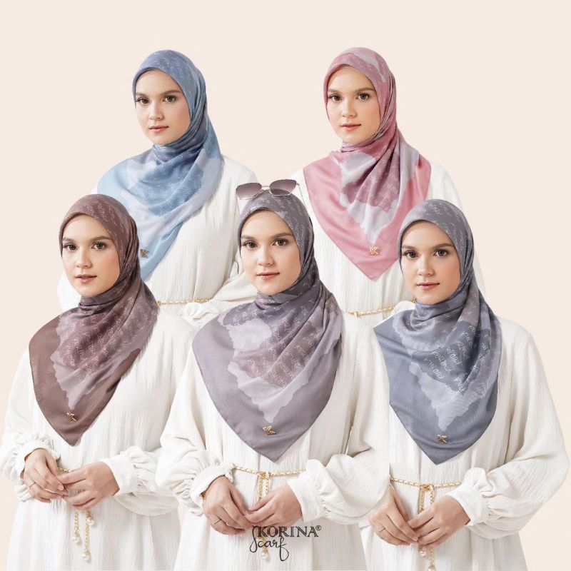 [NEW] korina SYAFA SERIES | HIJAB JILBAB VOAL MOTIF TERBARU MONOGRAM KORINA
