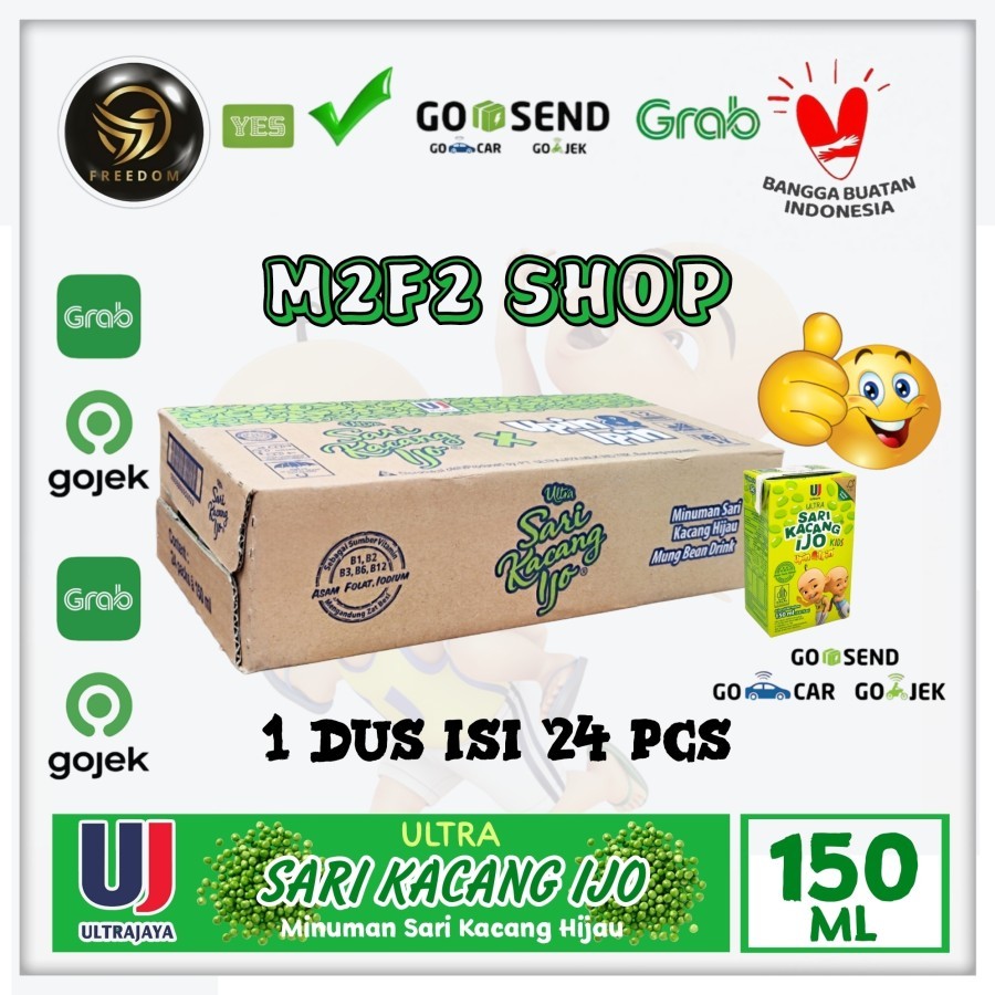

Sari Kacang ijo | Hijau Ultrajaya Kotak UHT - 150 ml Kemasan Karton (Khusus Bluebird/Gojek/Grab)