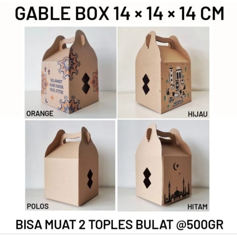 

(MIN ORDER 10 PCS) GABLE BOX 14x14x14 / BOX TOPLES ISI 2 / BOX TOPLES BULAT / BOX TOPLES 500gr / BOX TOPLES LEBARAN NATAL