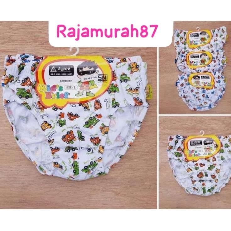 Terbaru Celana Dalam anak Cowok Agree PUTIH  CD Agree Kids Gambar MOBIL