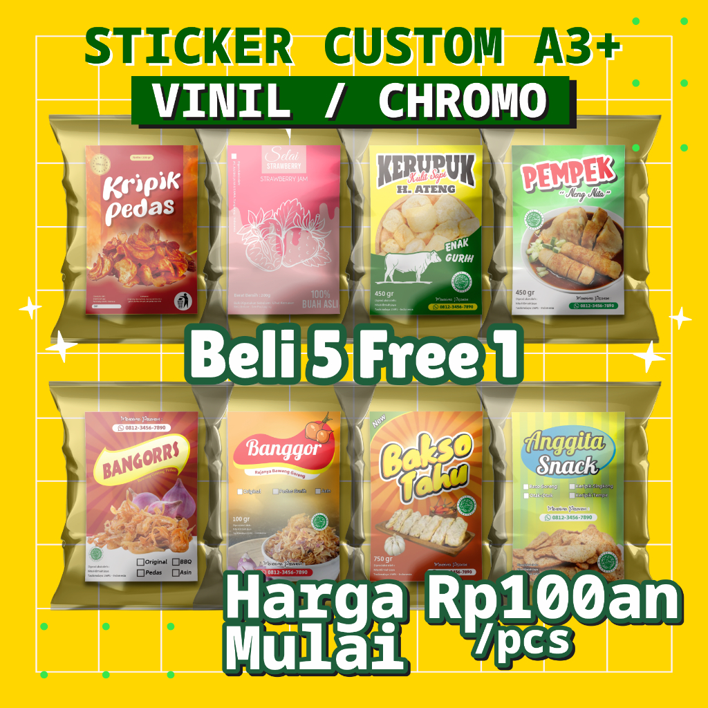 

cetak stiker thank you label kemasan sealbox olshop kue makanan custom chromo persegi panjang