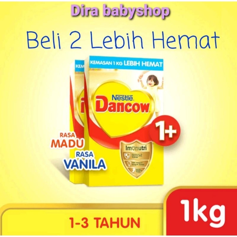 

[PAKET BUNDLING 2 BOX] DANCOW 1+ MADU, VANILA 1KG