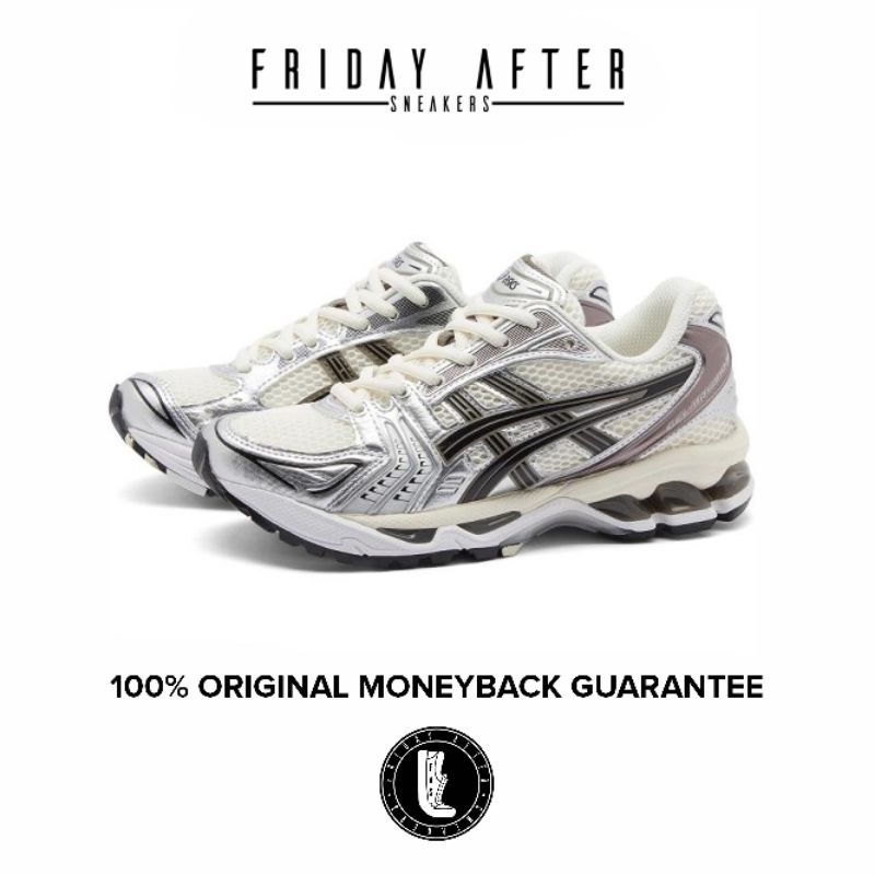 Sepatu Sneakers Pria Wanita Asics Gel Kayano 14 Cream Black Original Resmi