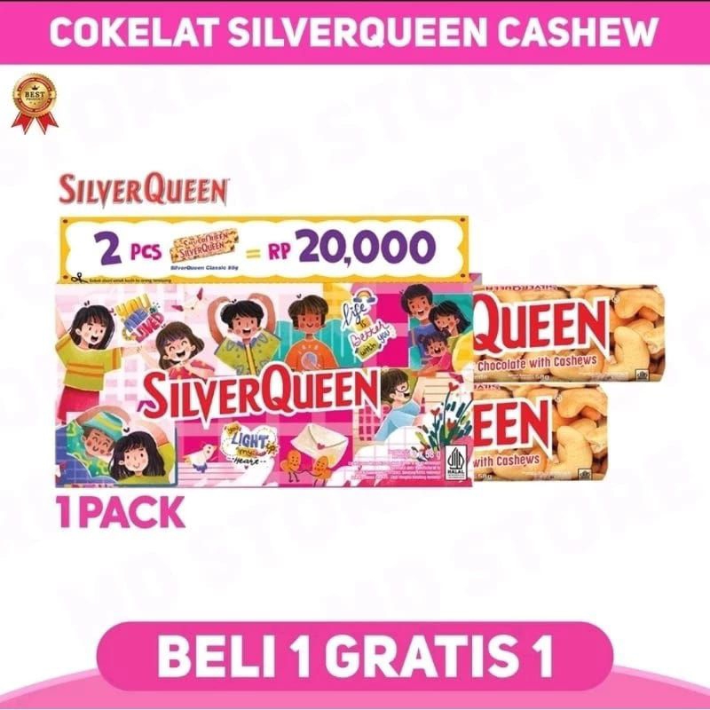 

Silverqueen But 1 Get 1 edisi Valentine 58gr cokelat coklat silverqueen