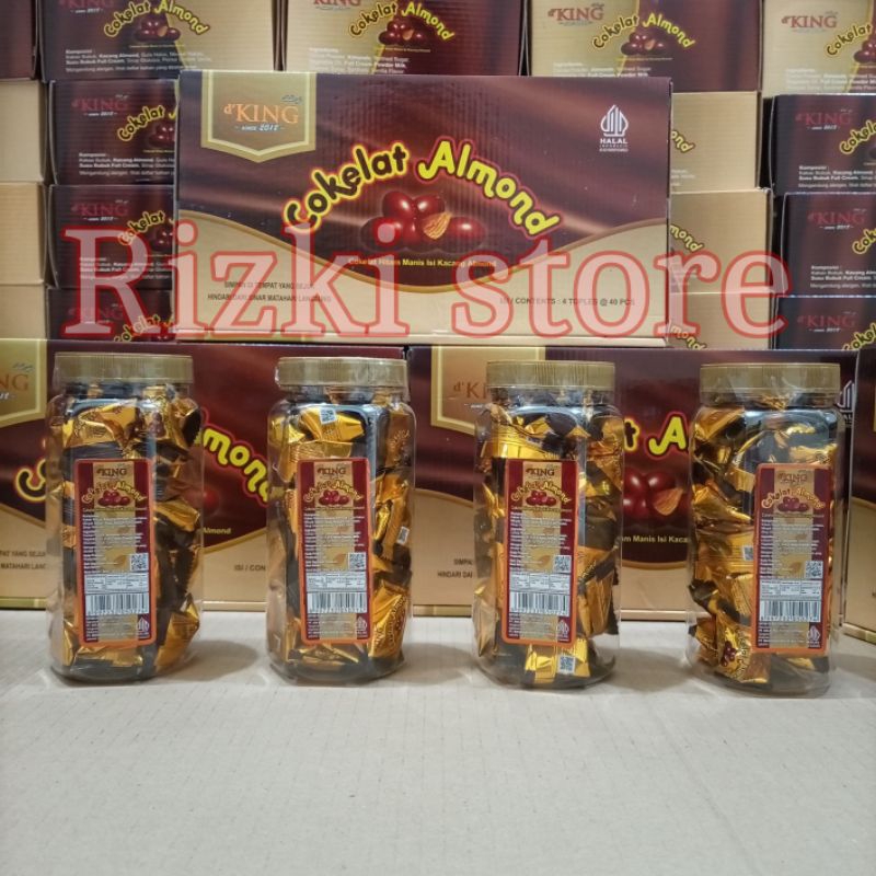 

1 DUS isi 4 Toples Coklat almond d'KING Cemilan Coklat kacang almon