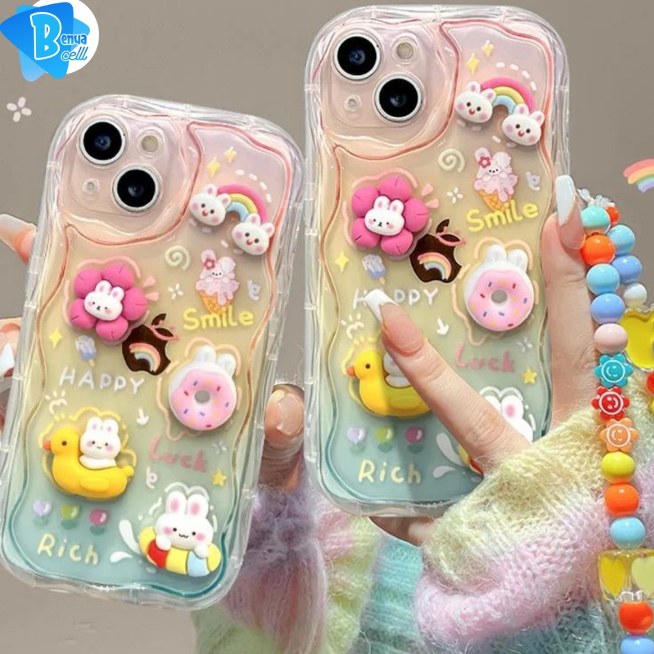 WcY SS868 Softcase silikon 3D caracter Happy rich smile colourfull For IPHONE 7 7 8 X XS XR 11 12 13